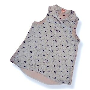 Mudd Sleeveless Bird Blouse | Size Large Juniors
